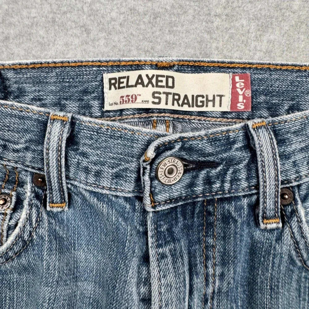 Levis 559 Relaxed Straight Jeans Mens 29x30 Light Wash Blue Denim Y2K VTG